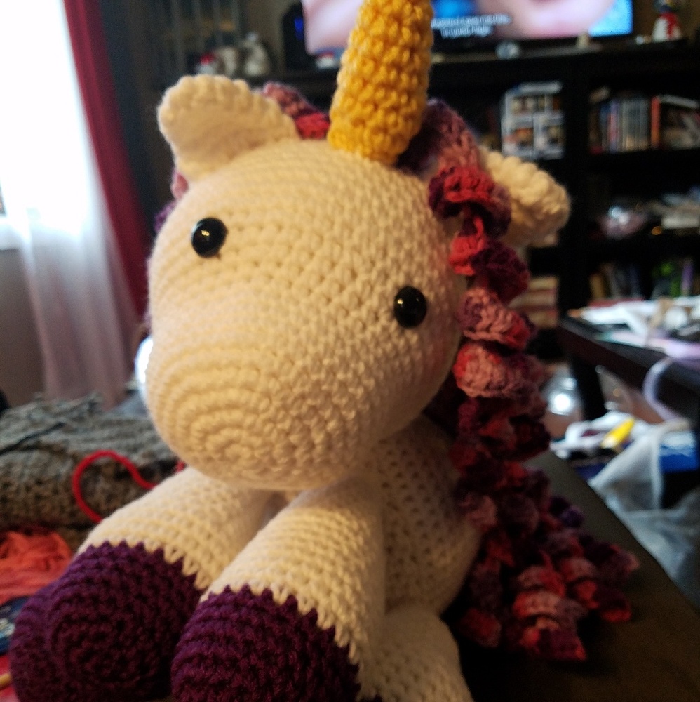 Handmade crochet unicorn